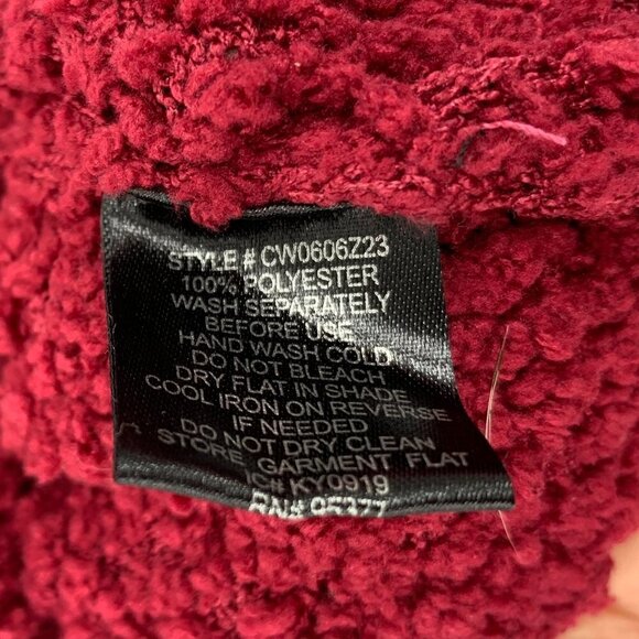 Sanctuary V-Neck Cozy Teddy Sweater In Red Garnet - Picture 7 of 7